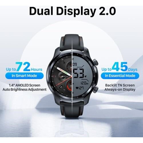 TicWatch Pro 3 LTE Wear OS Smartwatch Vodafone DE/UK Mens Sports Watch Snapdragon Wear 4100 8GB ROM 3~45 Days Battery Life