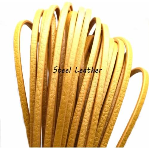 Steel Leather Yellow Bracelets