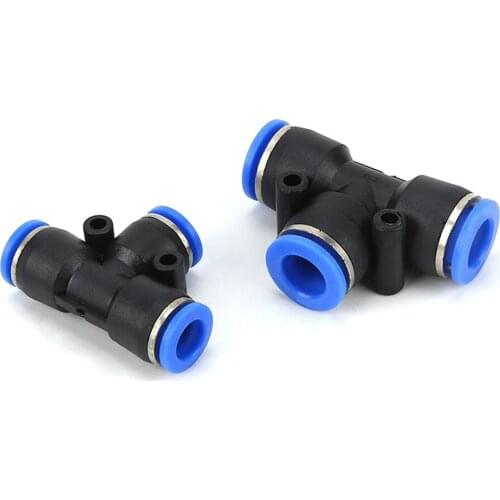 3 Way T shaped Tee Pneumatic 10mm 8mm 12mm 6mm 4mm 16mm OD Hose Tube Push In Air Gas Fitting Quick Fittings Connector Adapters