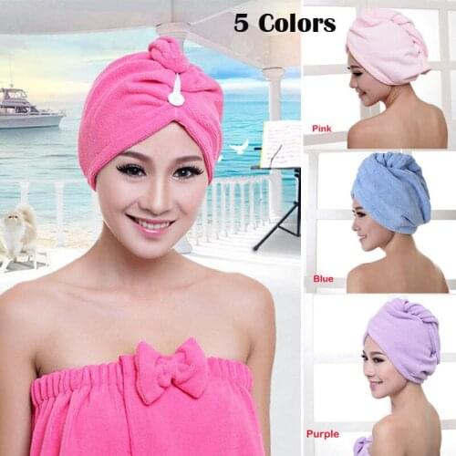 Turban Quick Dry Microfibre Hair Towel Large Magic Double Side Dry Hair Hats Ladies Bath Spa Hat Hair Wrap Bath Towel