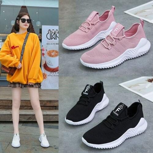 Womens shoes 2020 new mesh lacing running shoes soft soles comfortable breathable non-slip casual shoes
