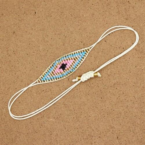 ZHONGVI Evil Eye Bohemian Statement Bracelet for Women Tassel Seed Beaded Bracelet Bijoux Femme Party Gift Adjustable Jewelry