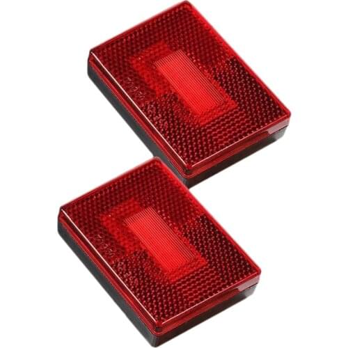 2Pcs LED Side Marker Lights, Square Stud Mount Trailer Clearance Reflex Running Lights for Truck RV Trailers