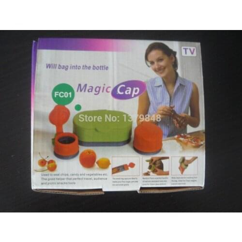 5Set/Lot 3 in 1 Food Storage Snack Seal Bag Magic Cap bag cap Lid multifunctional food sealing cover