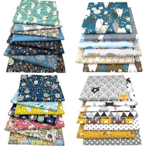 Teramila 25*25cm 6/7/8/9 PCS/Lot Jungle World Flower Printed Twill Cotton Patchwork Cloth Fabric DIY Sewing Accessories Quilting