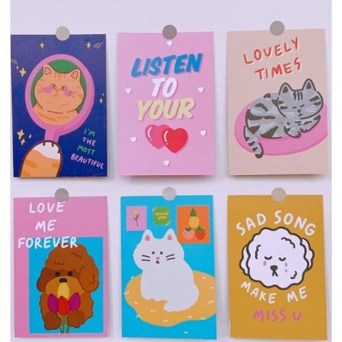 6Pcs/set Ins Popular Poster Animal Decoration Paper Photo Props Postcard Creative Diy With Background Wall Stickers