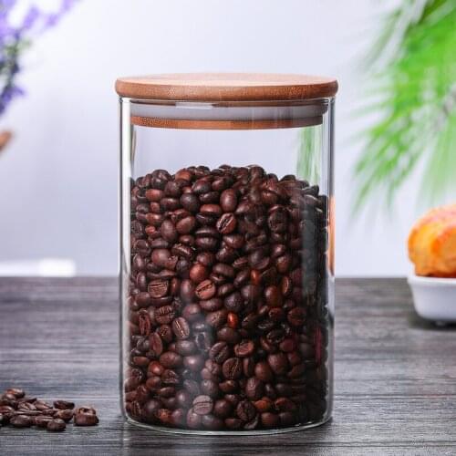 750ml Sealed Glass Food Container Kitchen Coffee Beans Storage Tank Home Tea Dry Goods Seasoning Multifunctional Storage Tank