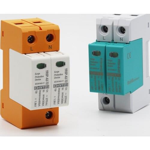 AC SPD 2P 20KA~40KA 275V House Surge Protector protection Protective Low-voltage Arrester Device