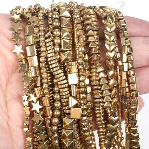 Gold Square Stars Wheel Gallstone Beads Weight Loss Loose Spacer Beads Necklace Bracelet Accessories For Jewelry Making Diy