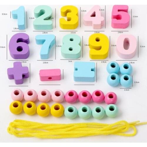 Digital Bead Toys Enlightenment Early Education Thread Building Blocks Around Beads Wear Gifts For Children High Quality Safety