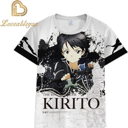 Sword Art Online T Shirt SAO T-Shirt Fun Casual Tee Shirt Summer Short-Sleeve Printed Male and Female Tshirt Tops