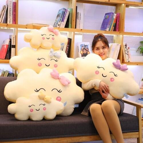 Giant New Style Kawaii Cloud Plush Sofa Pillow/Cushion Lovely Smile Cloud Stuffed Plush Toys For Children Girl Gifts Room Decor
