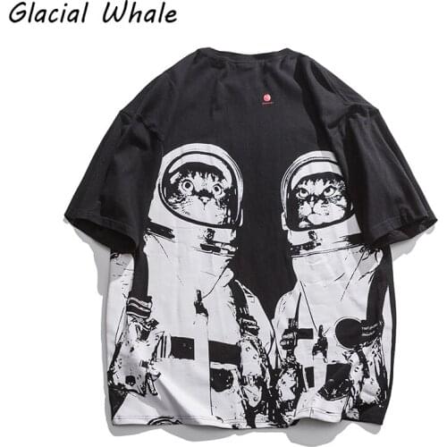 GlacialWhale T-shirt Men New Tops Graphic T-Shirts Hip Hop Japanese Streetwear Harajuku Casual Oversized Black T Shirt For Mens