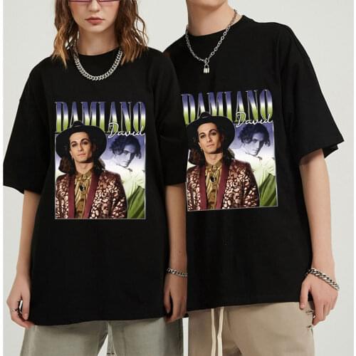 Hot Sale Maneskin Damiano Fashion T-Shirts Print Unisex Novelty T Shirt Streetwear Summer New Tee Shirt Oversize Hip Hop Tops