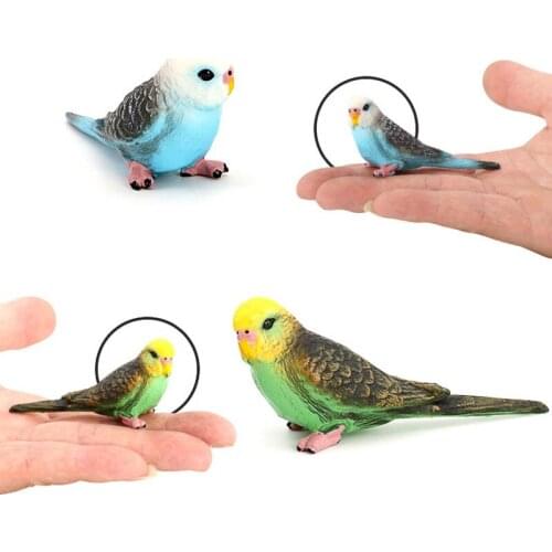2Pcs/Pack Simulation Parrot Parakeet Miniature Landscape Model Lawn Figurine Artificial Bird Photography Props DIY Decorations