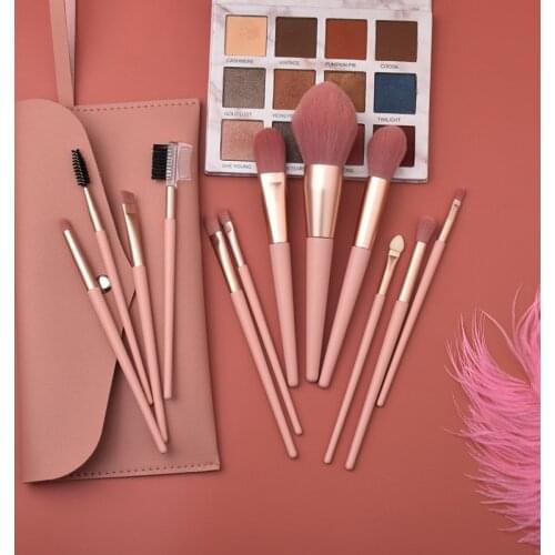 ZOREYA Make Up Brushes set 12pcs Rose Makeup Brushes With PU Leather Bag Eyeshadow Brushes 2020 NEW
