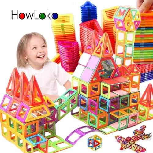 Big Size Magnetic Designer Magnet Building Blocks Construction Set Magnetic Bircks DIY Toys For Children Gifts