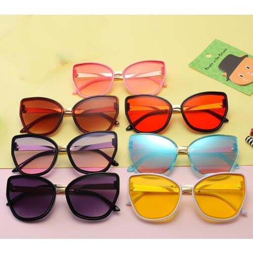 Cute Little Children Sunglasses Brand 2021 Kids Girls Boys Toddler Sun Glasses Yellow Pink Cat Eye Oculos De Sol Infantil