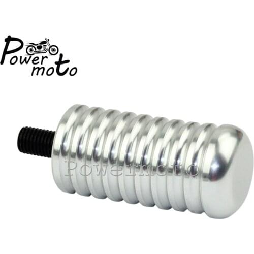 Motorcycle Chrome CNC Aluminum Ribbed Shifter Peg Extended Shifter Peg 8mm For Harley 883R 883L 48 Sportster Touring Custom