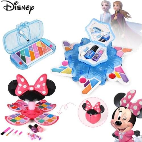 Disney Frozen Elsa Anna Princess Minnie Makeup Set Children Beauty Water Soluble Pretend Play Baby Cosmetics Toy Gift For Girls