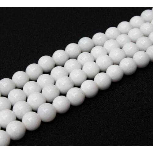 Wholesale AAA+ Natural White Stone Round Beads For Jewelry Making DIY Bracelet Necklace 4 /6 /8 / 10 /12 mm Strand 15