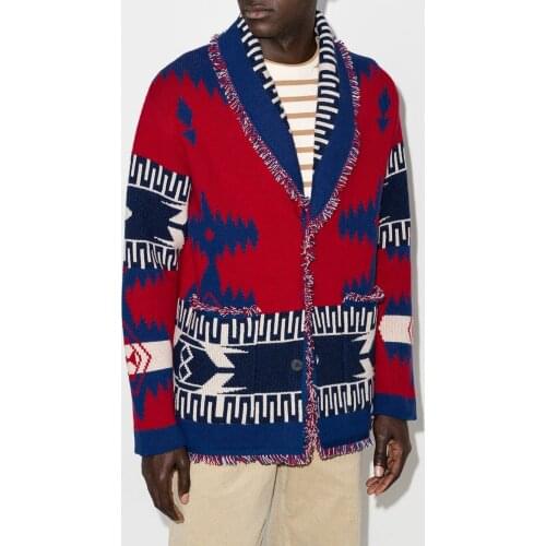 Autumn Winter New Designer Mens Cashmere cardigans Top High quality Fashion Wool Tassels knitted overcoat C859