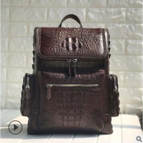 Ouruili new summer Crocodile leather man bag business practical personality backpack