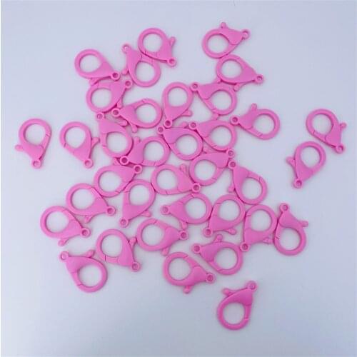 17x25mm Pink Candy Color Plastic Lobster Trigger Buckle For Jewelry Making Keyring Clasps Bag Purse Finding Keychain Accessories