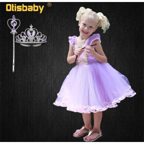 Baby Girls Cosplay Belle Princess Dress Girls Beauty and the Beast Party Clothing Magic Stick Crown Children Christmas Costume