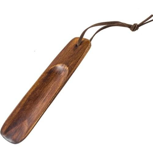 1 Pc 15.5cm Professional Wooden Shoe Horn Flexible Handle Shoehorn Useful Shoe Lifter Professional Shoe Spoon