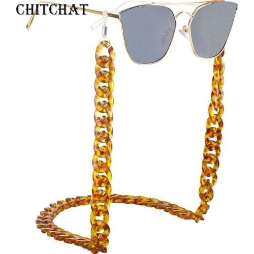 Retro 70cm Glasses Chain Acetate Loop Sunglasses Chain Neck Cord String Retainer Dark Brown Eyewear Strap Lanyard Holder