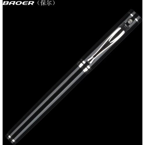 Baoer Luxury Gold Rollerball Pen with Diamond Clip Smooth Metal Ballpoint Pen for Student School Supplies Free Shipping