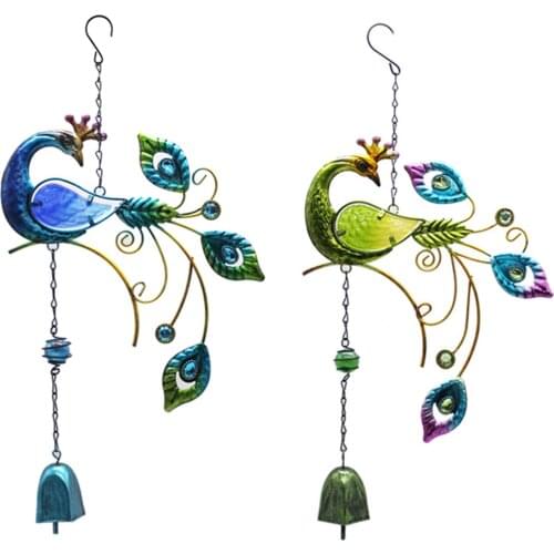 Garden Beauty Peacock Design Wind Chimes Yard Home Decor Large Hanging Pendant Outdoor Ornament Christmas Decor