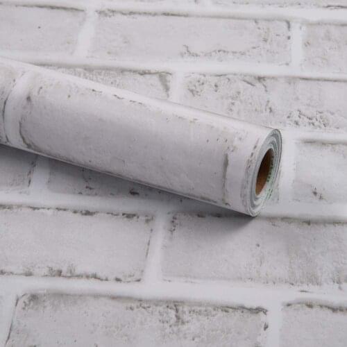 White Brick Self Adhesive Wallpaper Furniture Sticker for DIY Walls Tables Doors Room Vinyl 45*1000cm 3 d wallpaper for walls