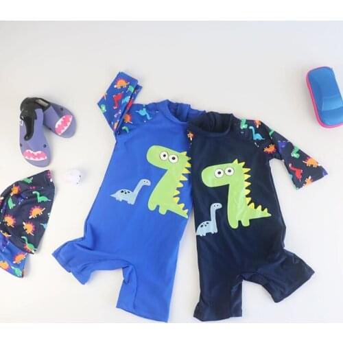 Summer New Children Swimsuit Boy Cartoon One-Piece Swimsuit Quick-Drying Sunscreen Beach Swimsuit Printing Girl