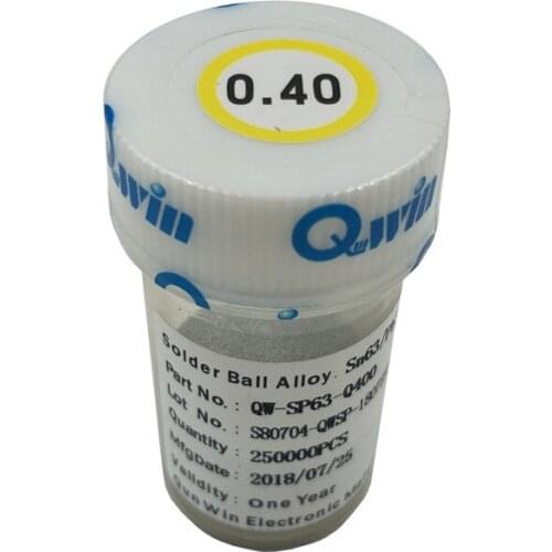 Sn63Pb37 1PCS 0.4mm Leaded BGA Reballing Solder Tin Balls For IC Chip BGA Reballing Rework Station PCB Soldering Welding Repair