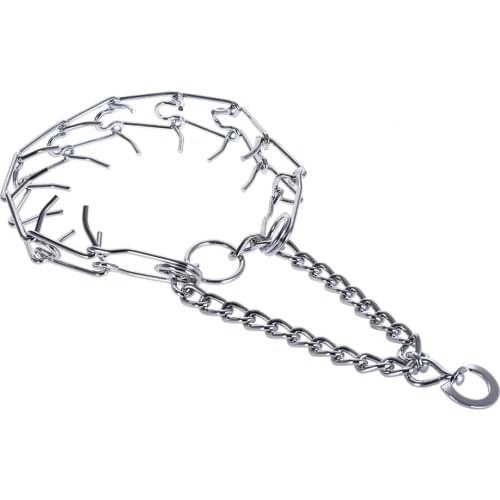 Dog Prong Collar Pets Training Pinch Stainless Steel Gear with Adjustable Length Releasable Snap Buckle Updated Blunt Smooth Tip