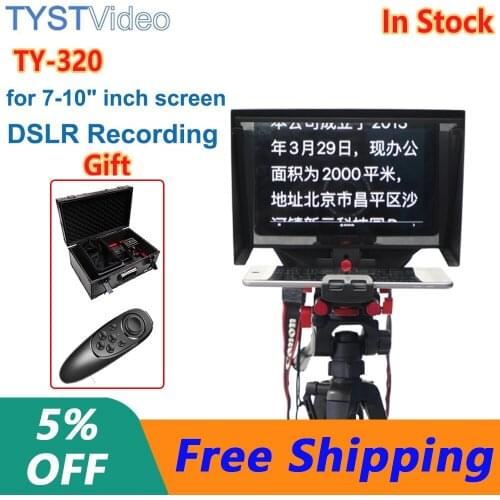 TYST TY-320 Portable Inscriber Tablet Teleprompter Artifact Video Remote Control for 7-10 inch Screen Computer DSLR Recording