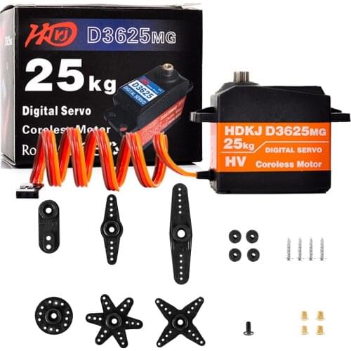 D3625MG Servo, D3625MG 25KG High Torque Waterproof Digital Servo with Metal Gear 180 Degree for RC Model Car