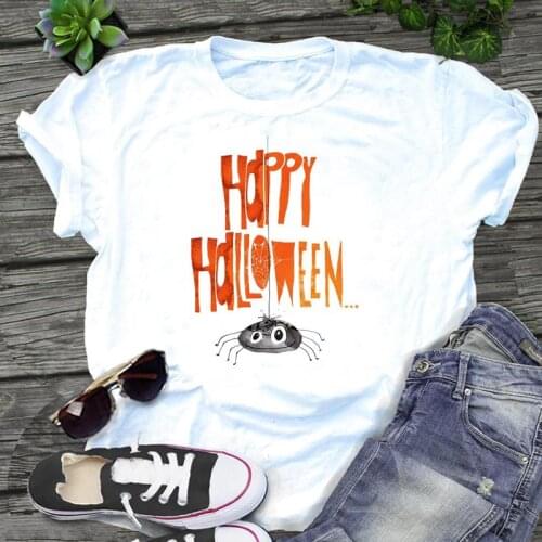 Women Graphic Pumpkin Thanksgiving Halloween Fall Autumn Short Sleeve Fashion Print Female Clothes Tops Tees Tshirt T-Shirt