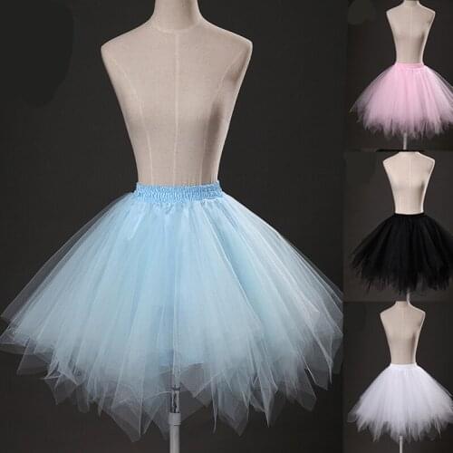 Free Short Halloween Lolita Rockabilly Ruffle Womens 1950s Vintage Petticoats Crinolines Bubble Tutu Dance Half Slip Skirt New