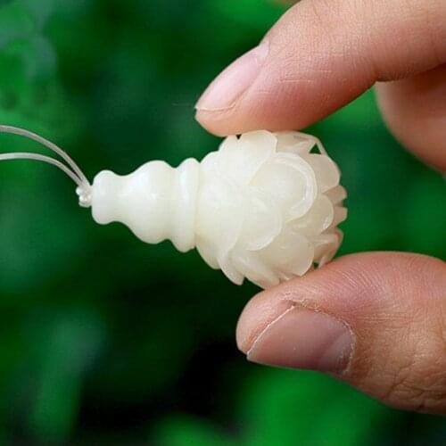 1pcs 18-20mm Natural White Mala Bodhi Root Beads Carved Lotus Guru Beads Large Beads Yoga Beads Loose Spacer Beads Jewelry