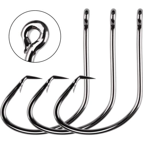 100pcs Fishing Hooks Black Offset Sport Circle Bait Octopus Fishing Hook Size 1 2 4 6 1/0 2/0 3/0 4/0 5/0 6/0 Fishhook