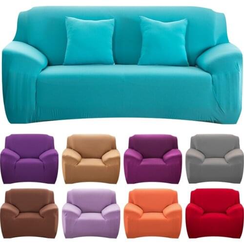 22 Colors Solid Elastic Sofa Cover Spandex Modern Polyester Corner Sofa Couch Slipcover Chair Protector L Shape 1/2/3/4 Seater