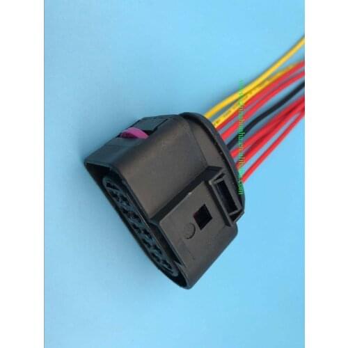 Free shipping 10 PIN 3.5mm 1J0973735 1J0 973 735 HEADLIGHT ELECTRICAL PLUG RH A6 C5 3.0 2003 with 18AWG 30cm wire