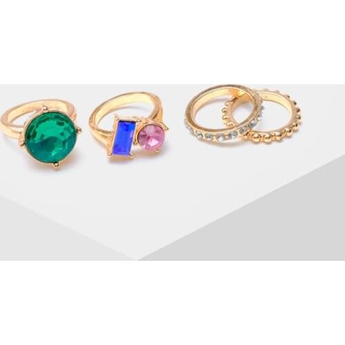 Amorita boutique Multi-layer color fashion ring