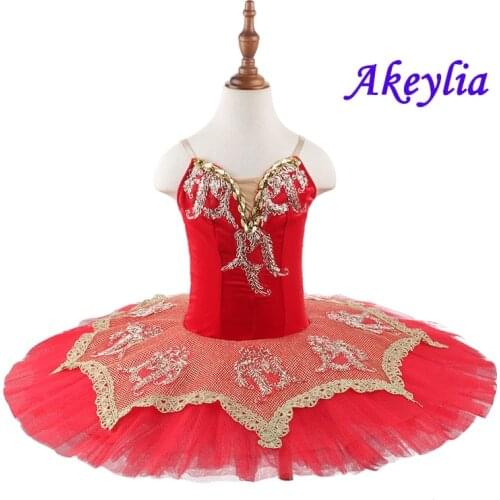 Adult Red gold pre-Professional Tutu Costume Paquita Ballet Tutus Skirt Classical Ballerina Stage dance wear Costume Women 20010
