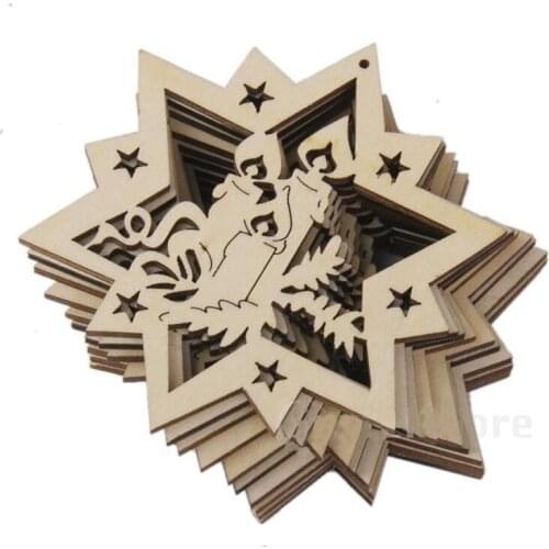 10pcs Unfinished Predrilled Natural Wood Slices for Christmas Ornaments Hanging Decorations, Arts and DIY Crafts