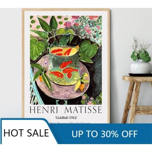Canvas Painting Exhibition Posters Goldfish Prints Museum Moscow Museum Wall Art Wall Decor Aesthetic Home Decoration