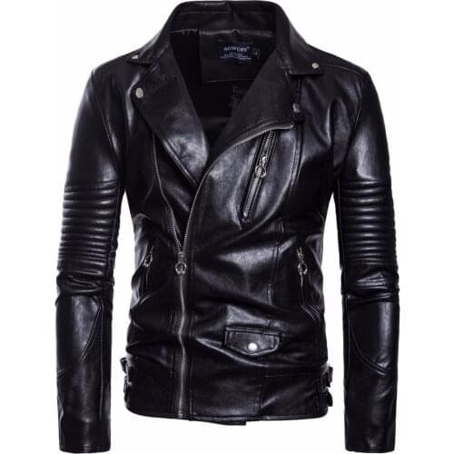 Classic Motorcycle Biker PU Leather Jacket Men Coat Jaqueta De Couro jaqueta masculina couro Autumn Winter Leather Jacket Coats